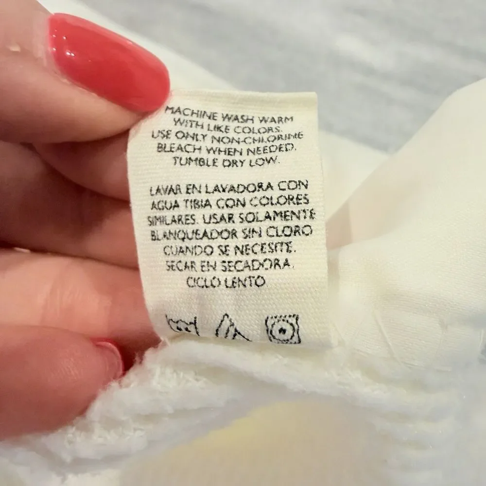 VINTAGE Baby Morgan Acrylic Thermal Waffle Weave Satin Trim White Blanket USA